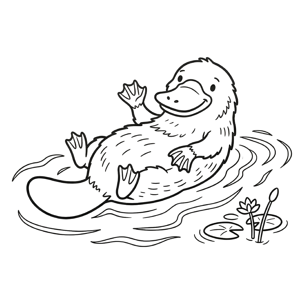 páginas para colorear gratis Ornitorrinco para adultos