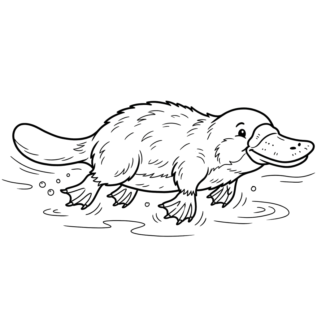 páginas para colorear detalladas de Ornitorrinco para adultos