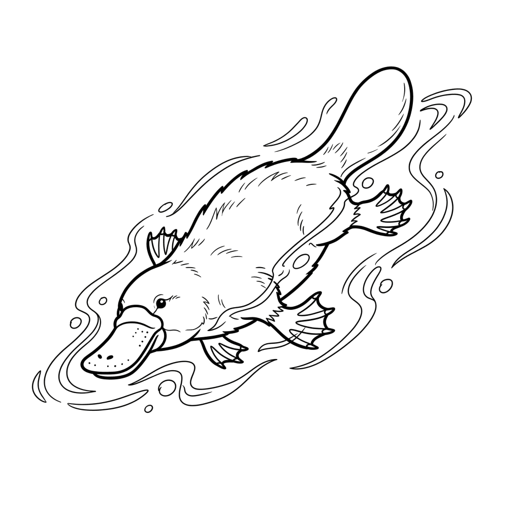Ornitorrinco páginas para colorear para imprimir gratis