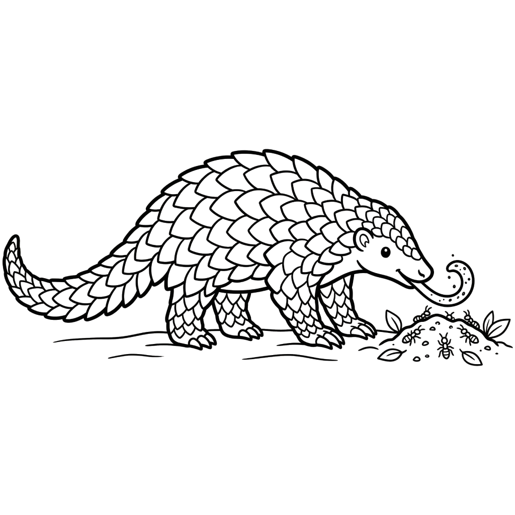 Pangolín 14 páginas para colorear gratis Pangolín para niños