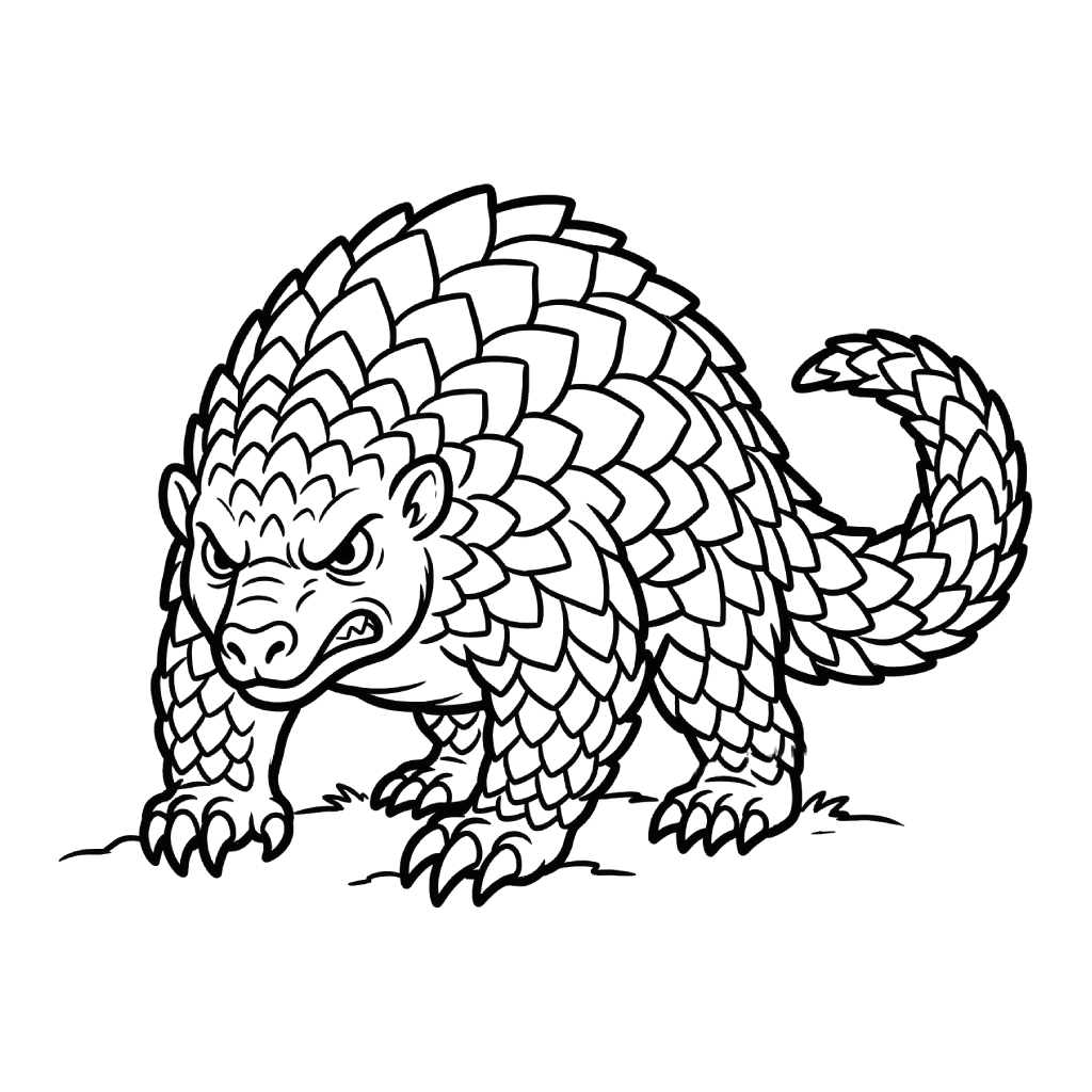 Pangolín 20 Pangolín páginas para colorear fáciles