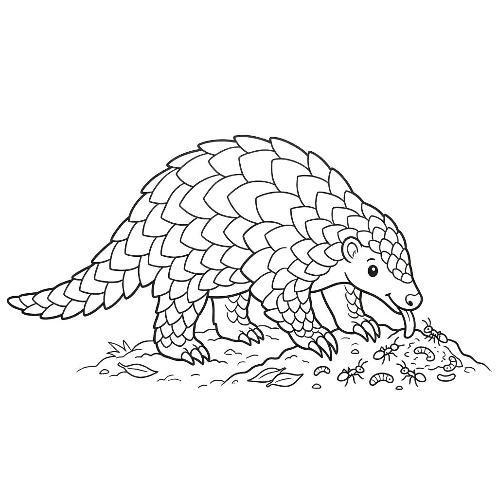 Pangolín 5 páginas para colorear para imprimir gratis Pangolín