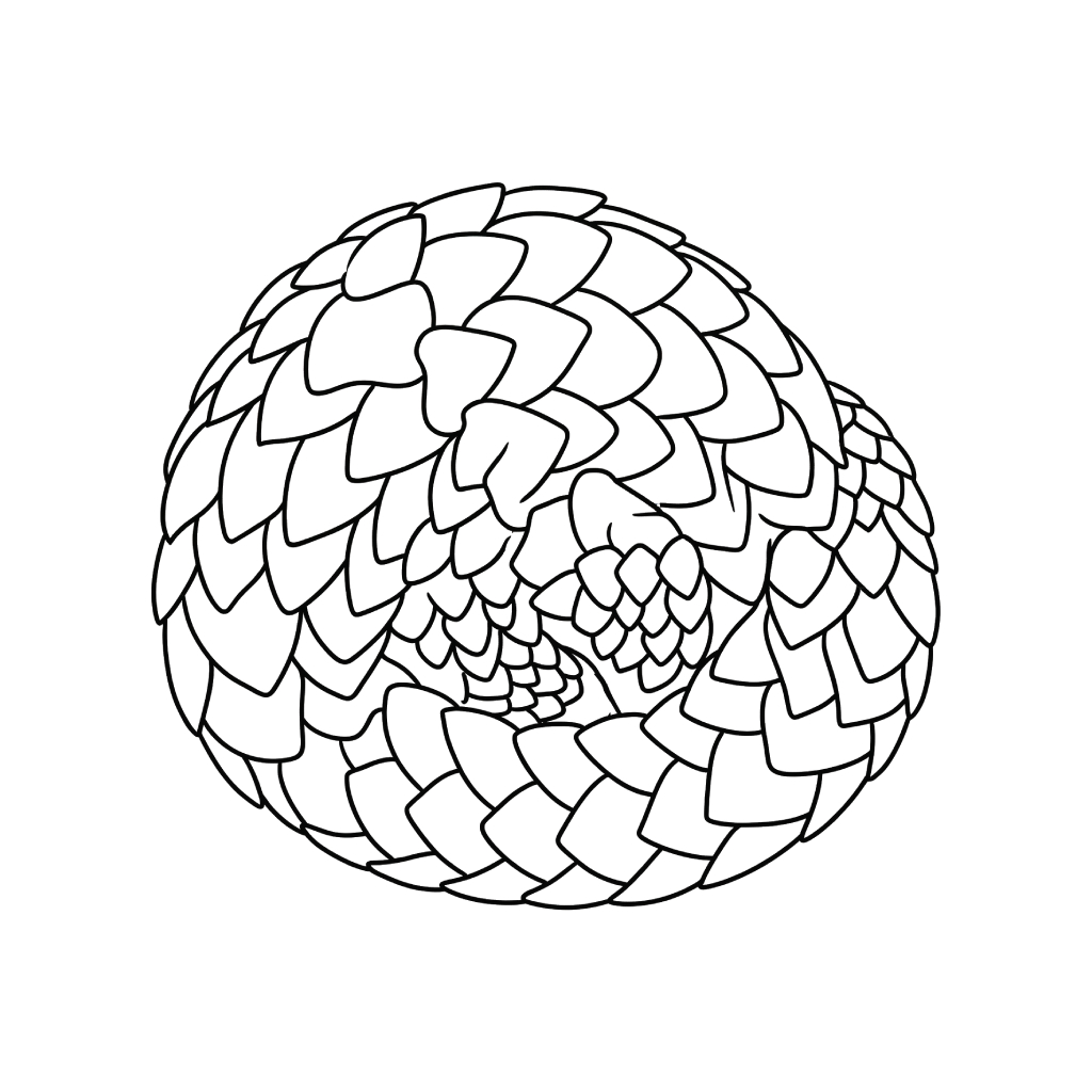 Pangolín 8 páginas para colorear para imprimir gratis Pangolín 1