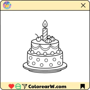 Pastel de Cumpleaños 151 Pastel de Cumpleaños para colorear thumbnail