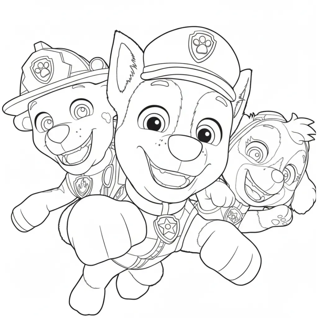 Paw Patrol 2 Paw Patrol páginas para colorear para adultos fáciles