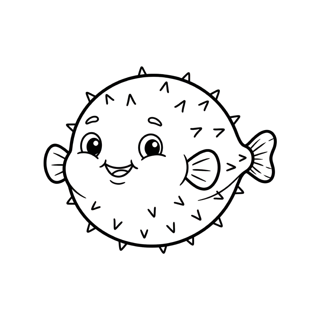 Pez Globo 3 páginas para colorear imprimibles Pez Globo para adultos