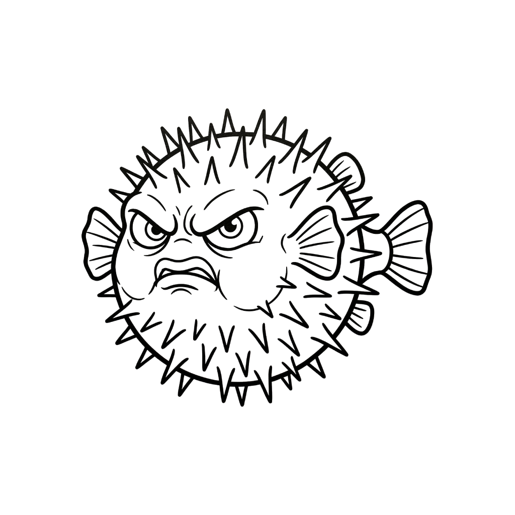 Pez Globo 12 felices páginas para colorear Pez Globo