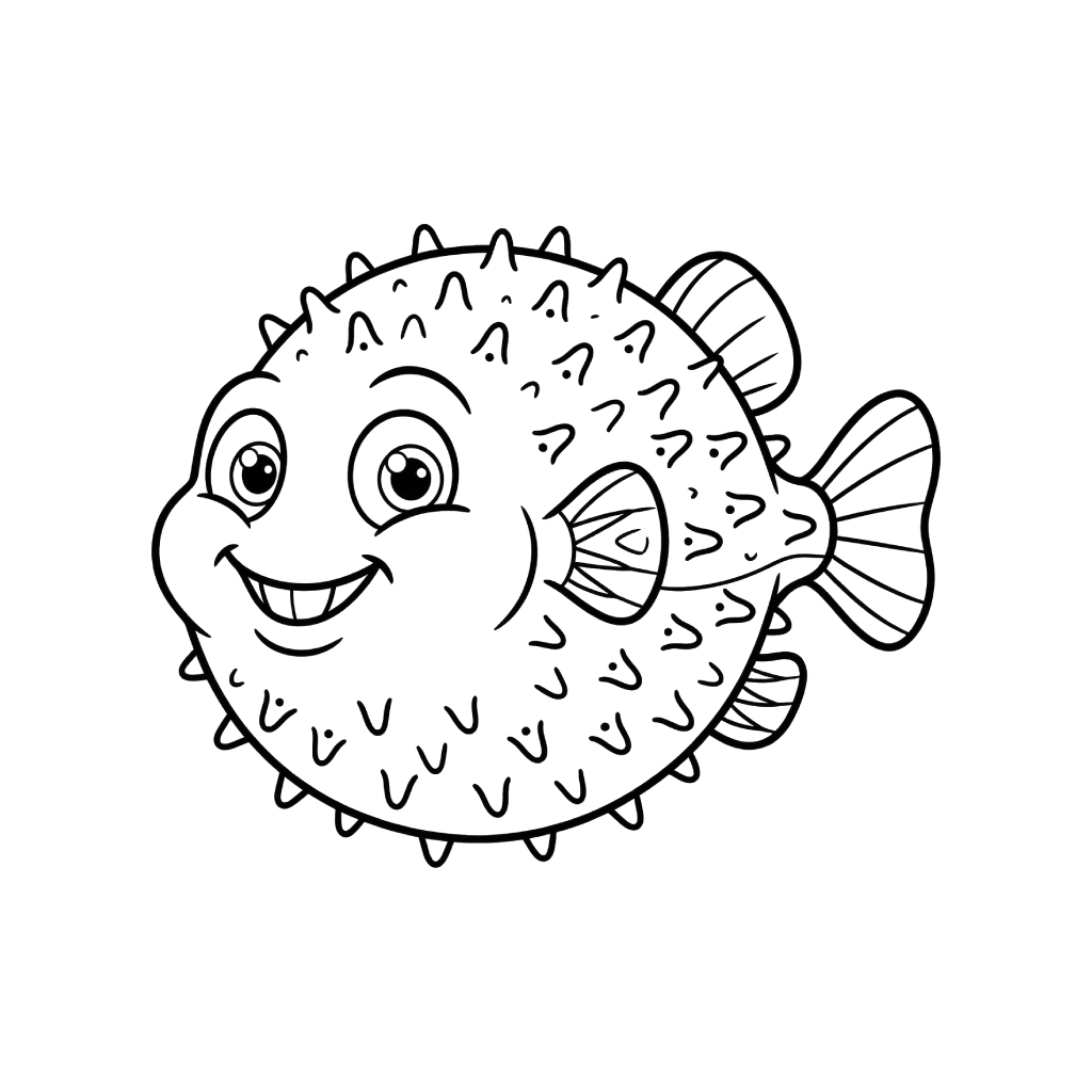 Pez Globo 13 Pez Globo páginas para colorear imprimibles 1