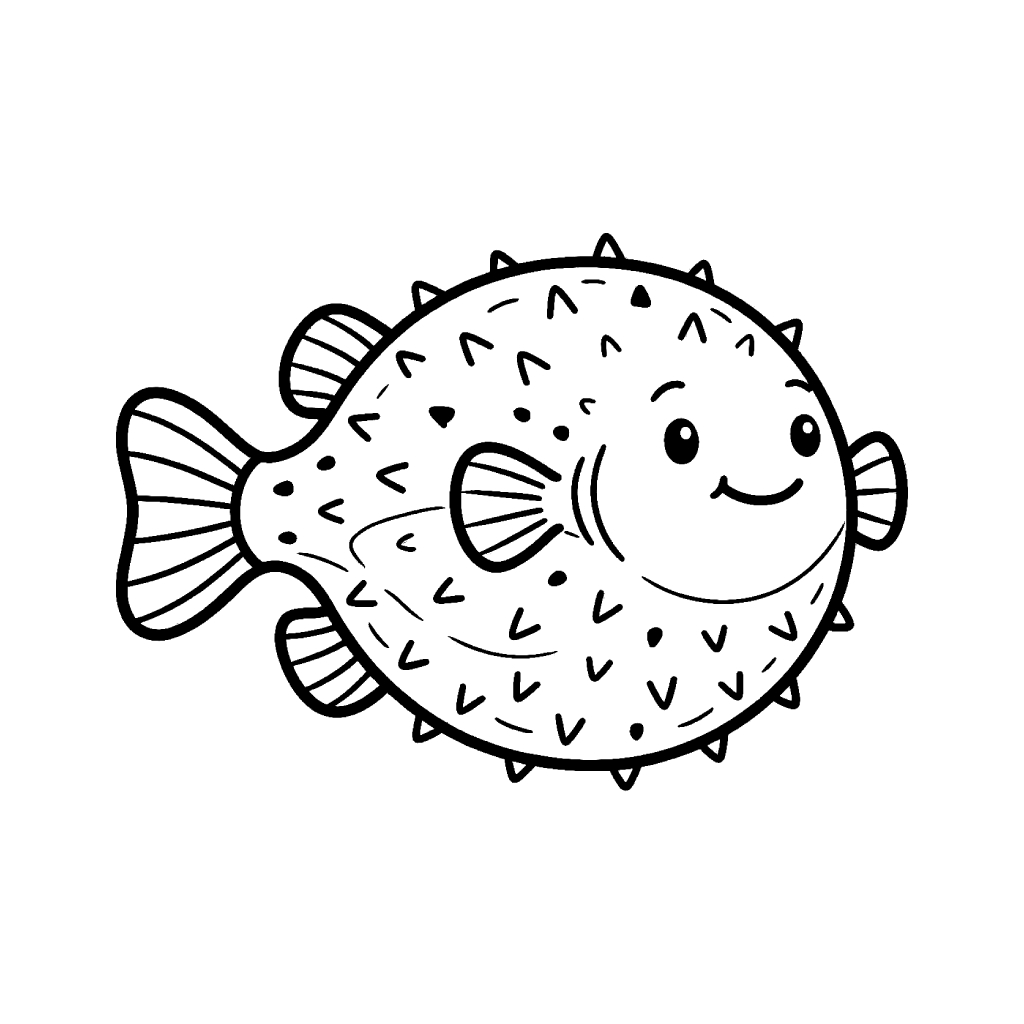 Pez Globo 14 páginas para colorear gratis Pez Globo para adultos 1