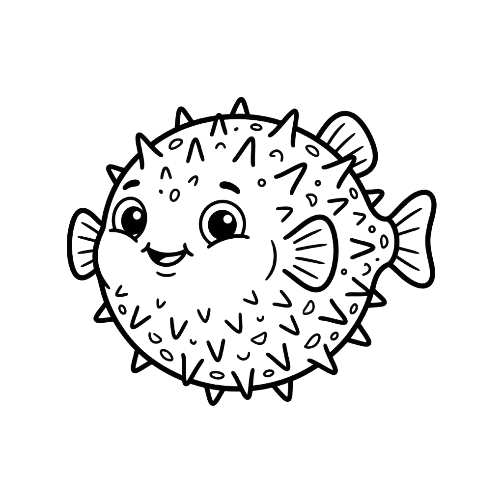 Pez Globo 15 páginas para colorear imprimibles Pez Globo