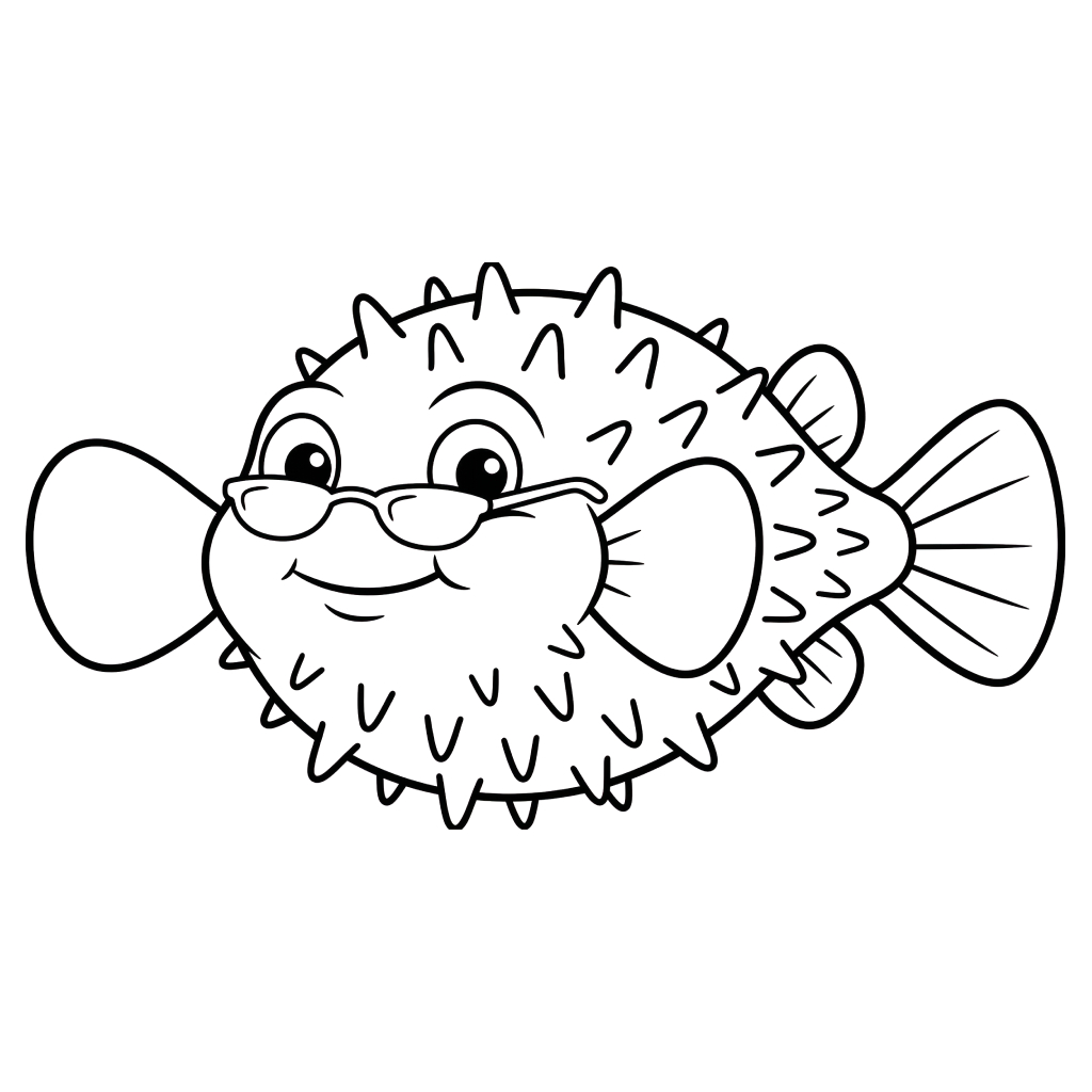 Pez Globo 17 páginas para colorear para niños Pez Globo