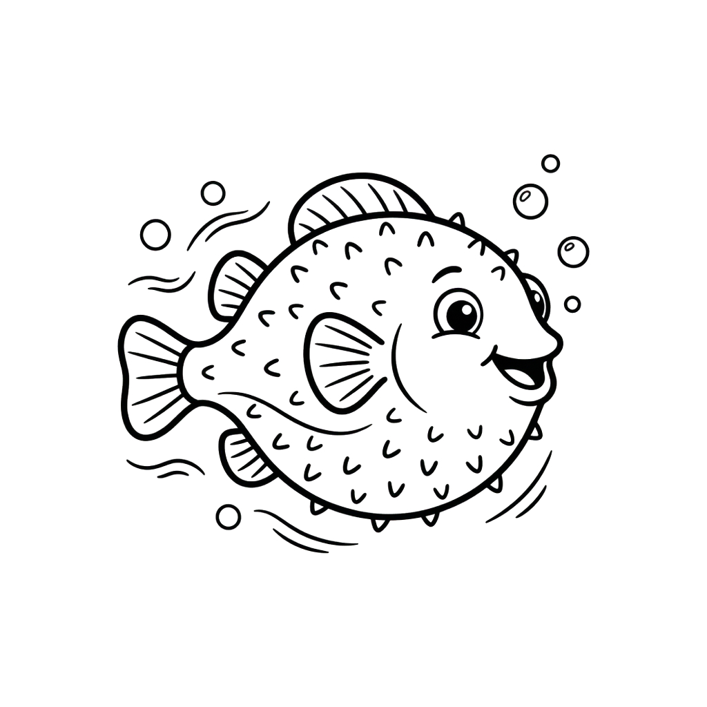 Pez Globo 19 Pez Globo páginas para colorear de adornos