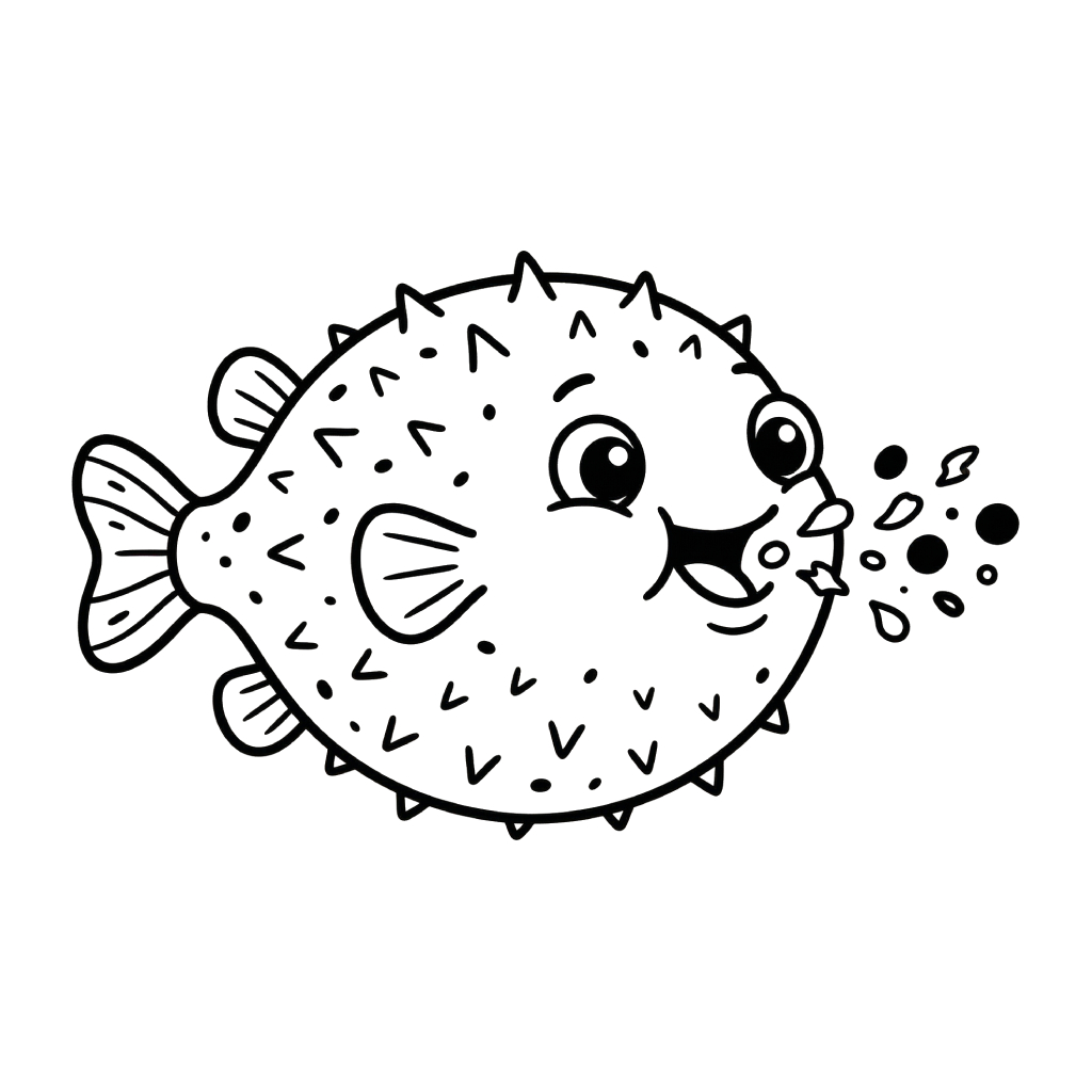 Pez Globo 20 Pez Globo páginas para colorear imprimibles 2