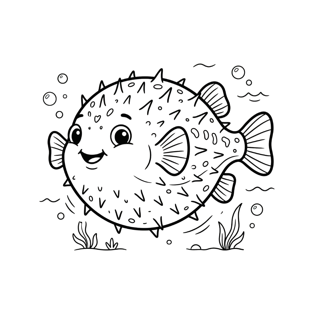 Pez Globo 5 páginas para colorear gratis Pez Globo pdf