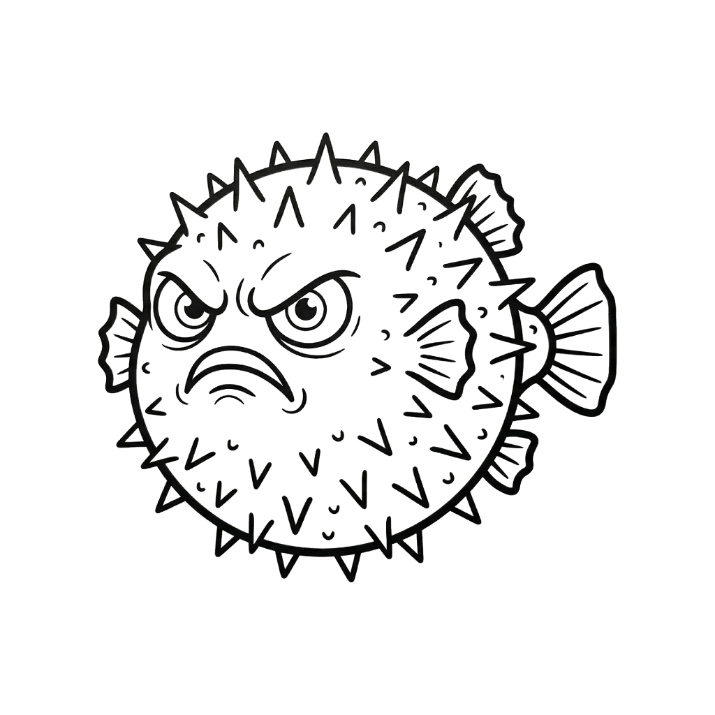 Pez Globo 2 páginas para colorear gratis Pez Globo para niños