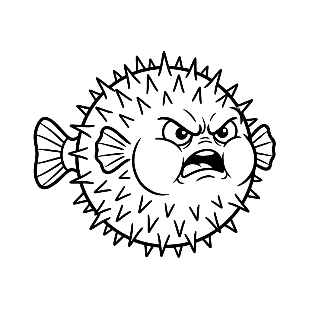 Pez Globo 8 páginas para colorear gratis Pez Globo para adultos