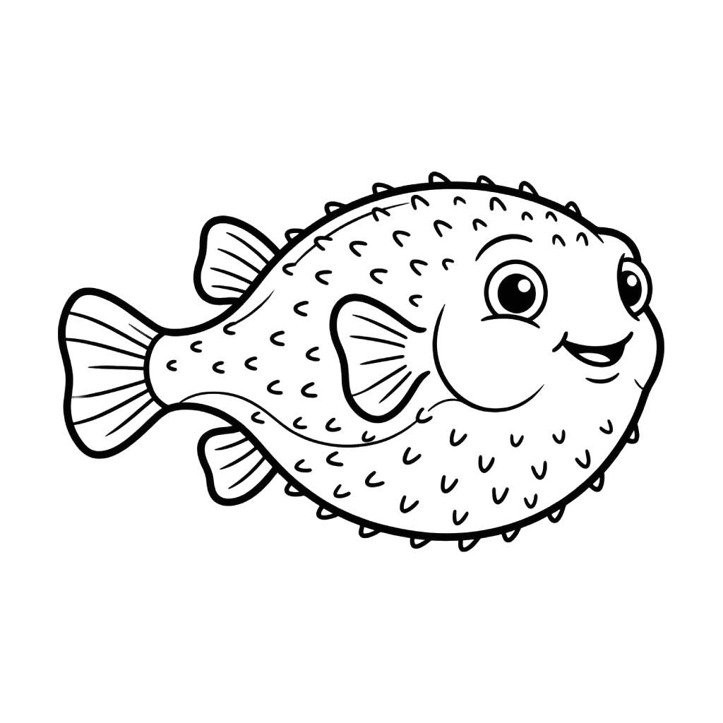 Pez Globo 10 páginas para colorear detalladas de Pez Globo para adultos