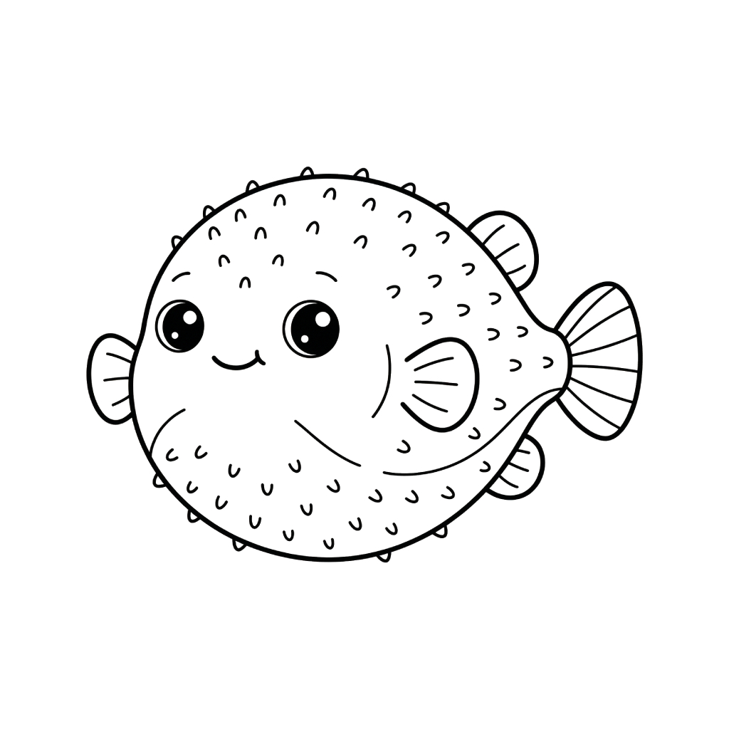 Pez Globo 21 niños Pez Globo páginas para colorear