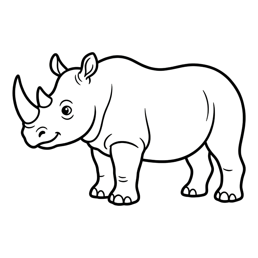 páginas para colorear Rinoceronte gratis