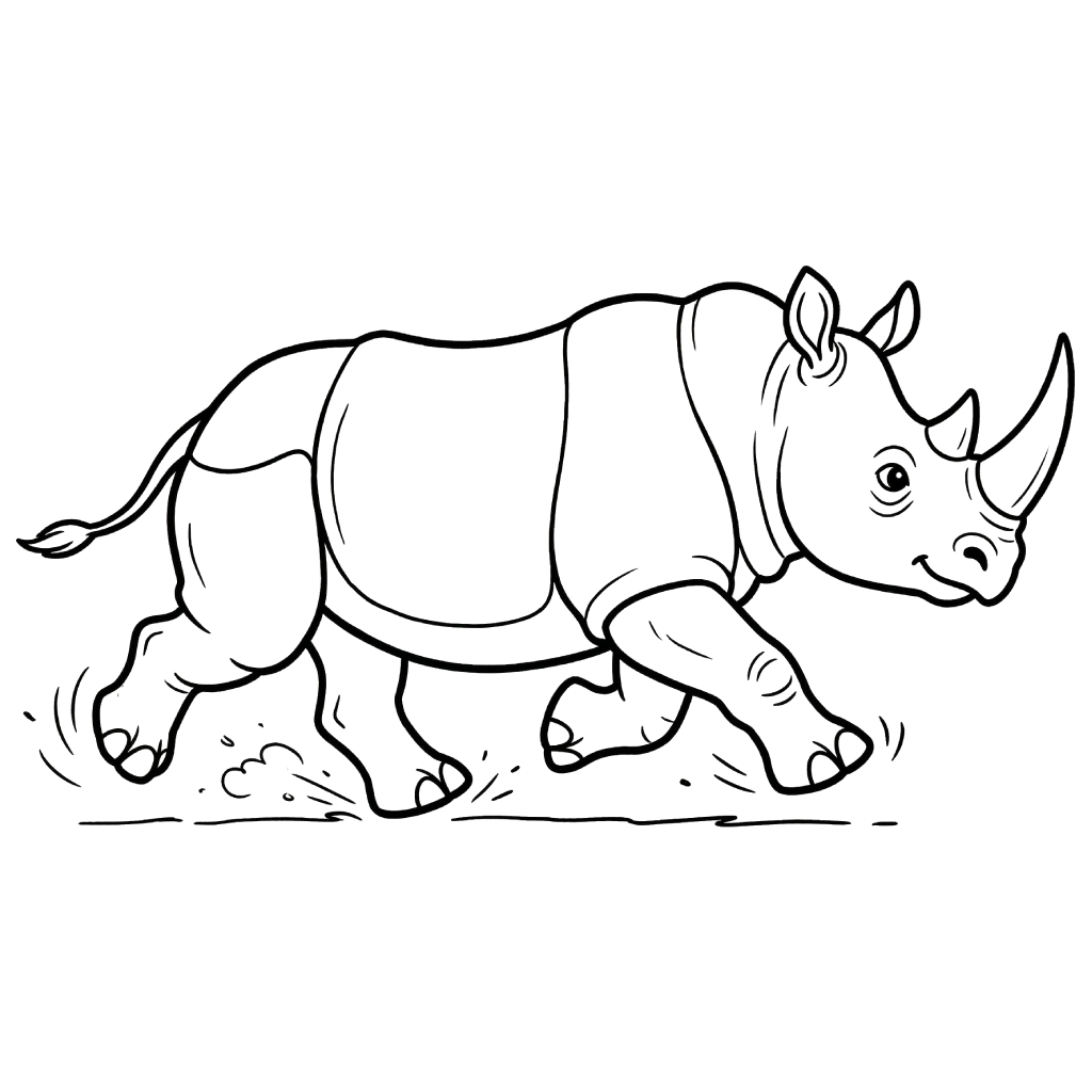 páginas para colorear Rinoceronte gratis 1
