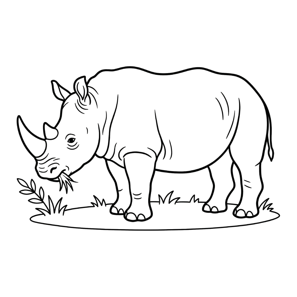 páginas para colorear de árboles Rinoceronte gratis