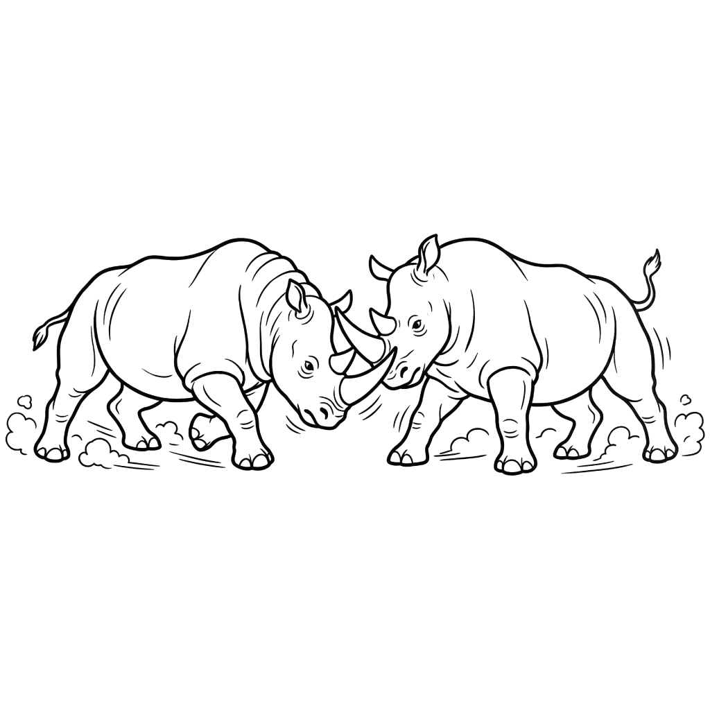 páginas para colorear detalladas de Rinoceronte para adultos 1
