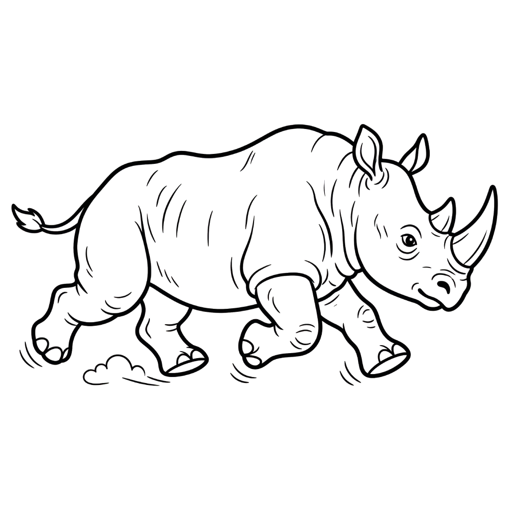 páginas para colorear Rinoceronte imprimibles gratis