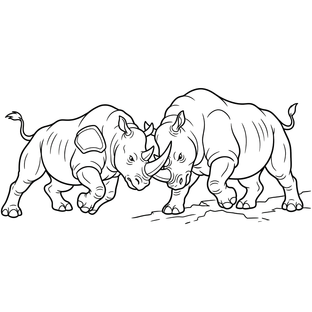 felices páginas para colorear Rinoceronte