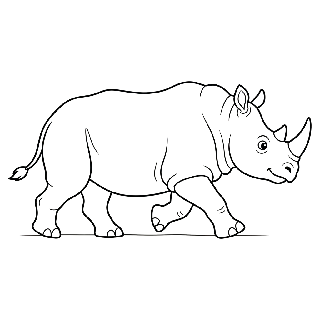 páginas para colorear imprimibles Rinoceronte