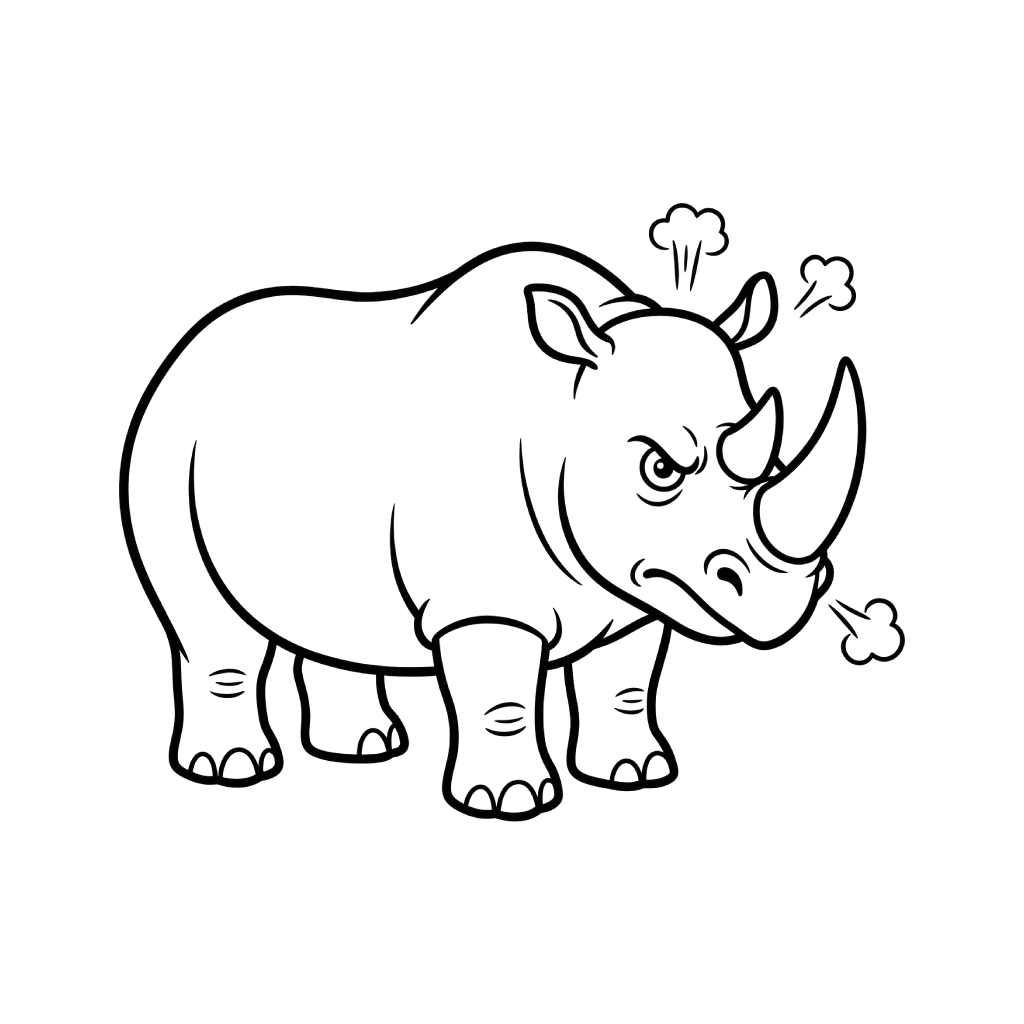 Rinoceronte páginas para colorear para adultos