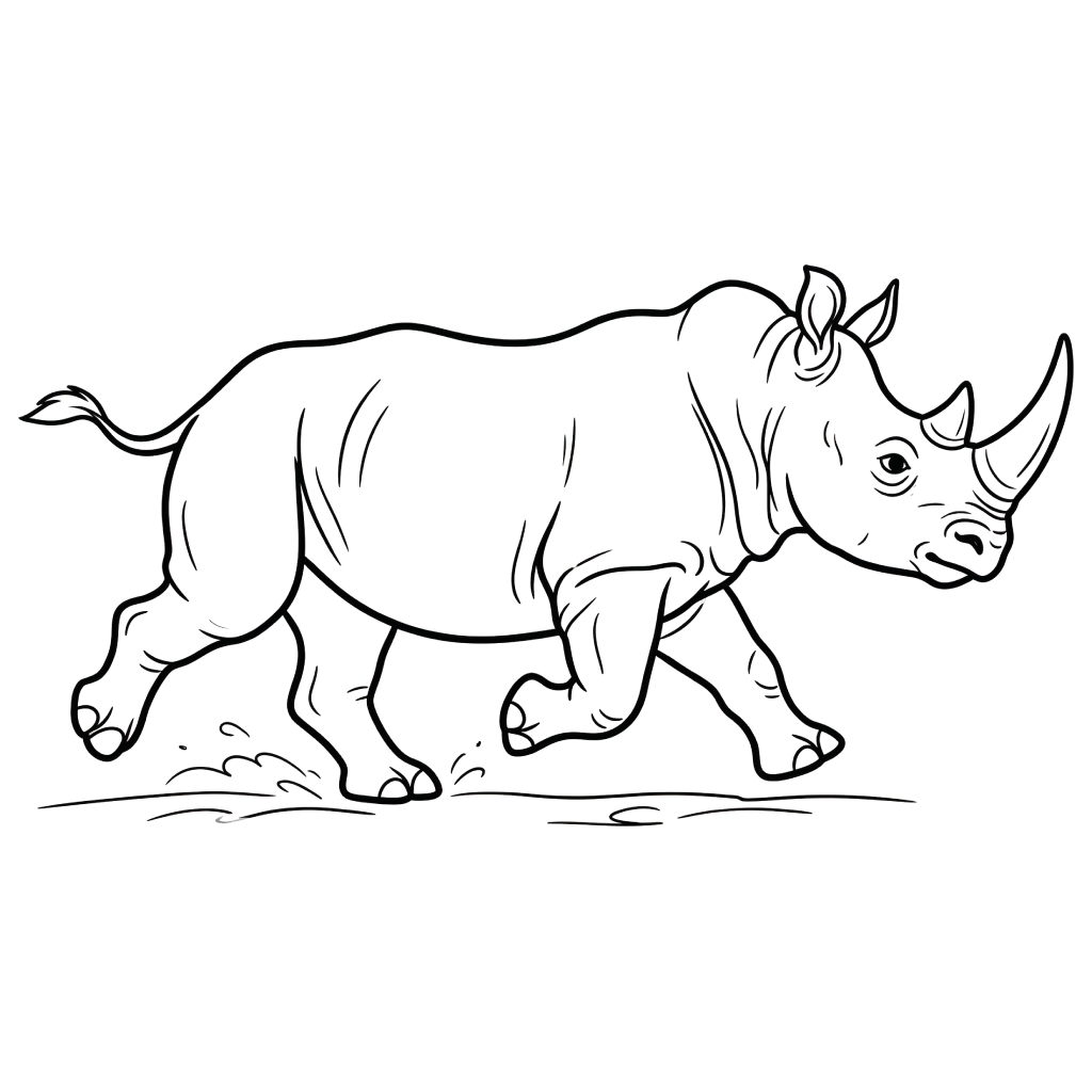 páginas para colorear Rinoceronte imprimibles gratis 1