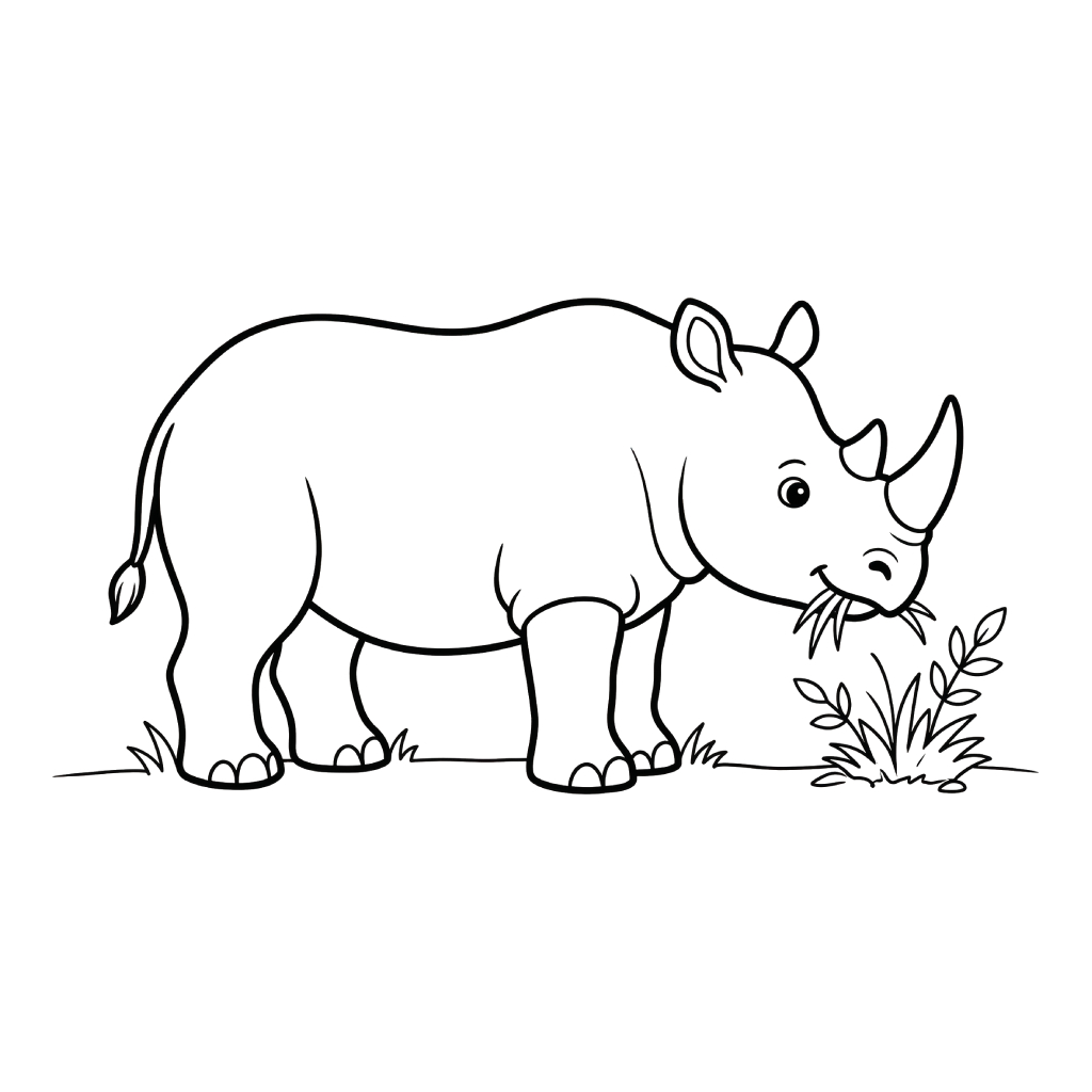 Rinoceronte páginas para colorear de adornos