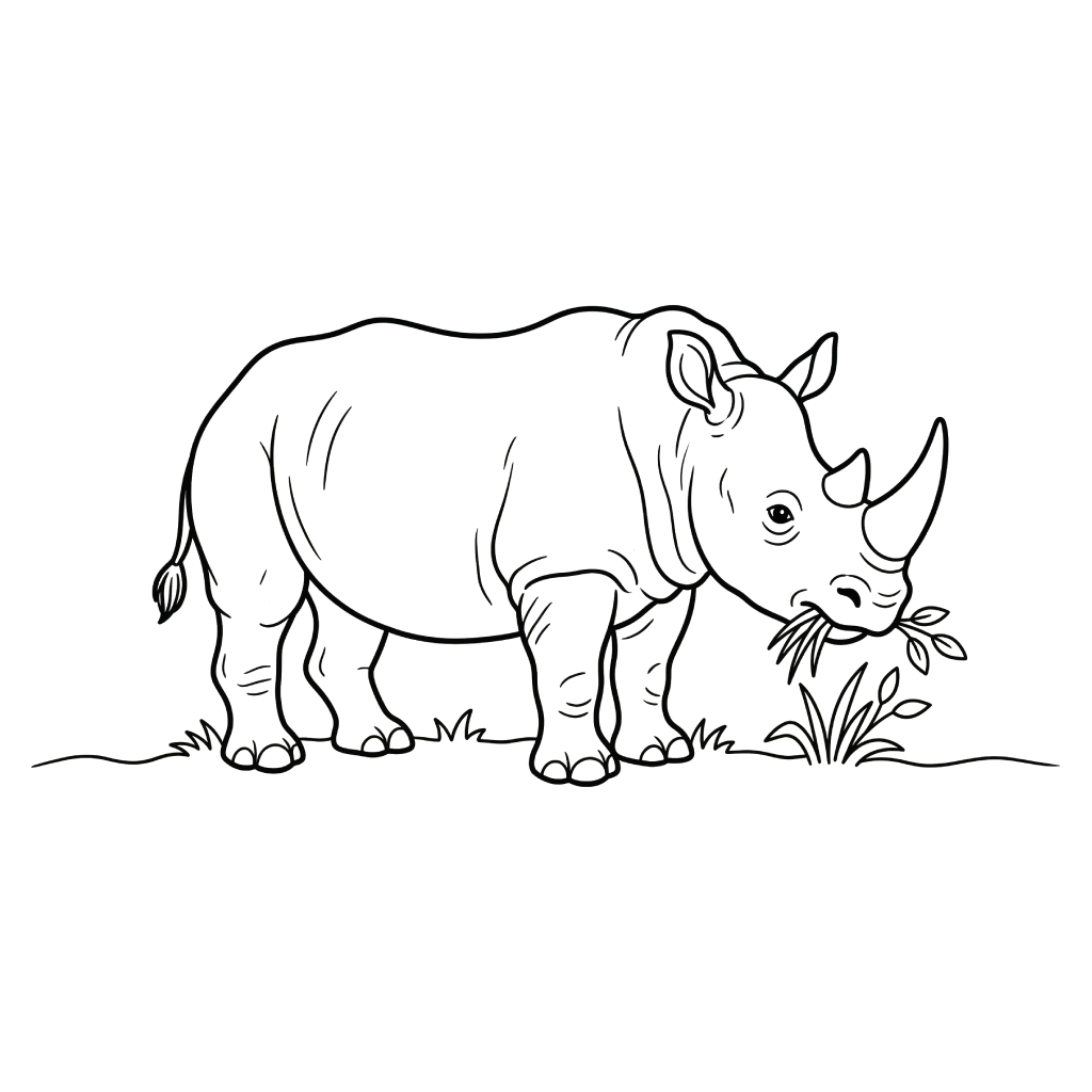 Rinoceronte páginas para colorear fáciles