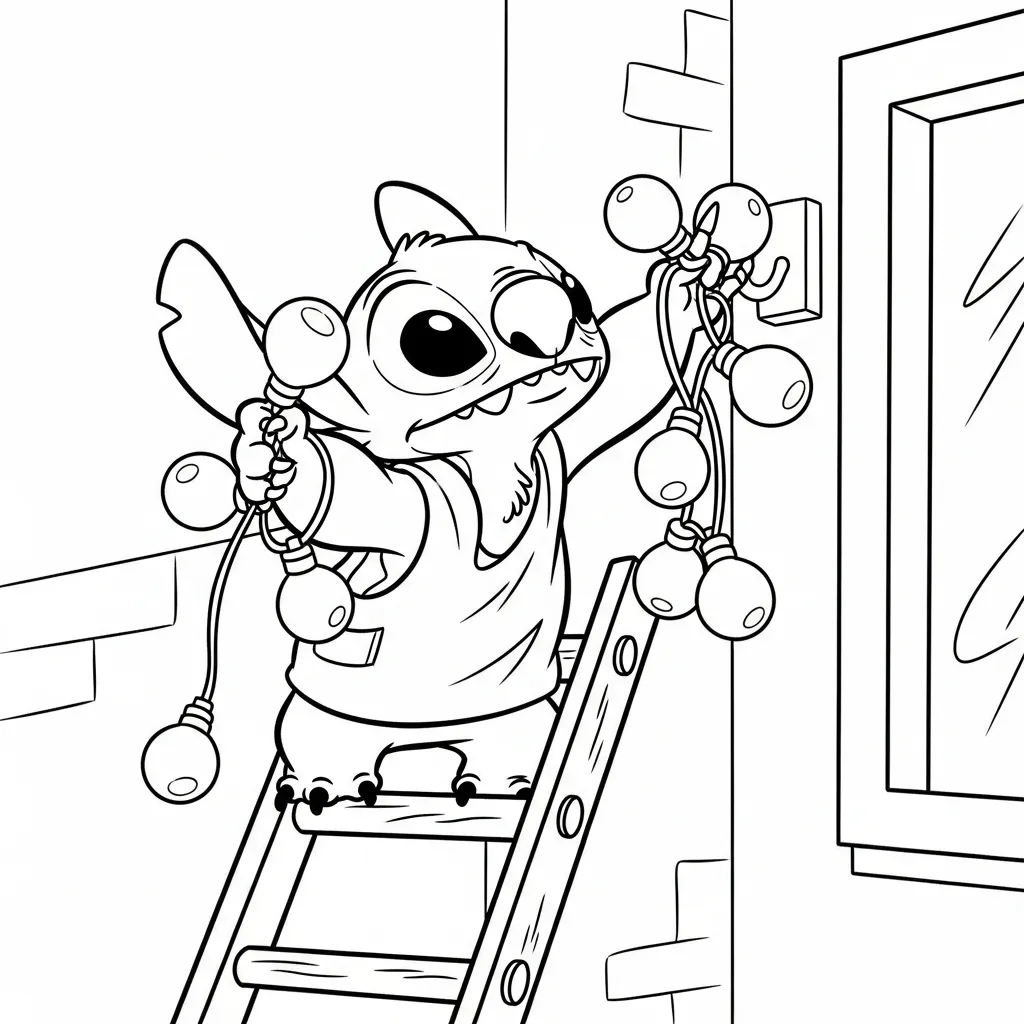 Stitch de Navidad 10 páginas para colorear gratis para adultos Stitch de Navidad 1