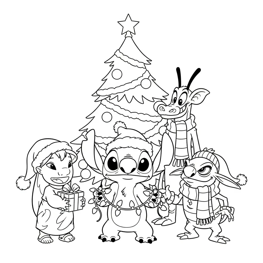 Stitch de Navidad 11 dibujos para colorear grinch Stitch de Navidad