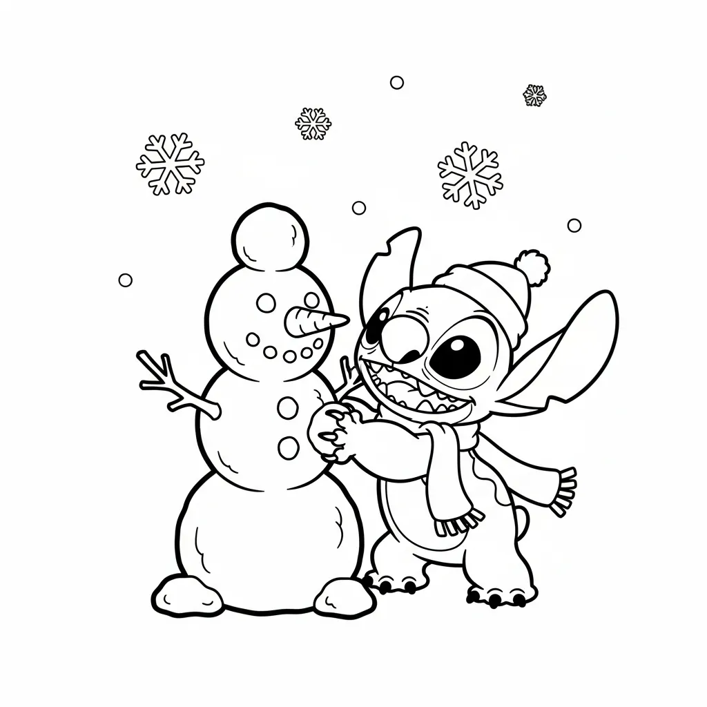 Stitch de Navidad 4 páginas para colorear gratis para adultos Stitch de Navidad