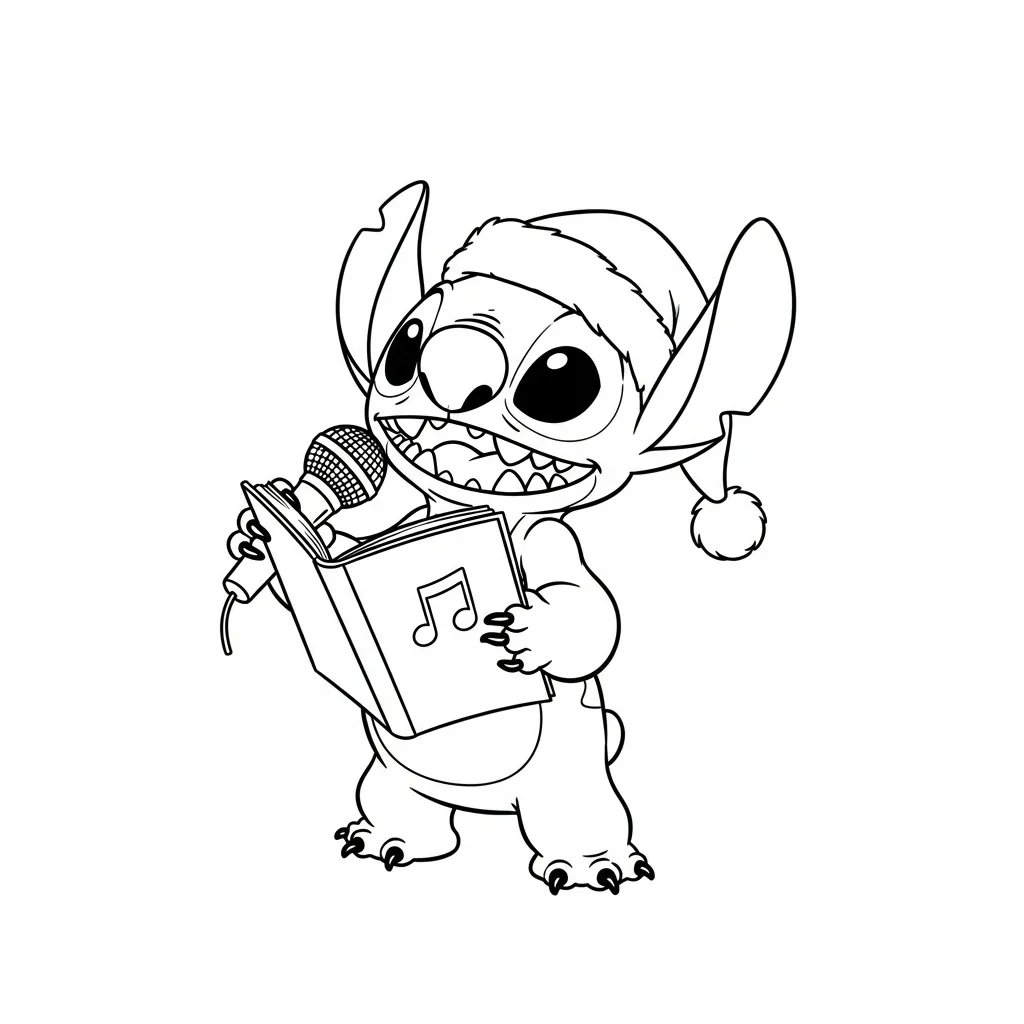 Stitch de Navidad 6 páginas para colorear Stitch de Navidad