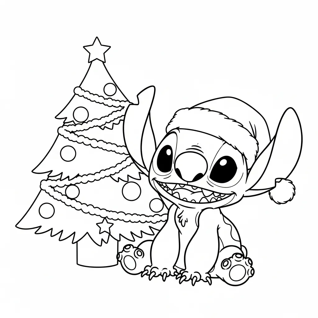 Stitch de Navidad 9 dibujos para colorear Stitch de Navidad