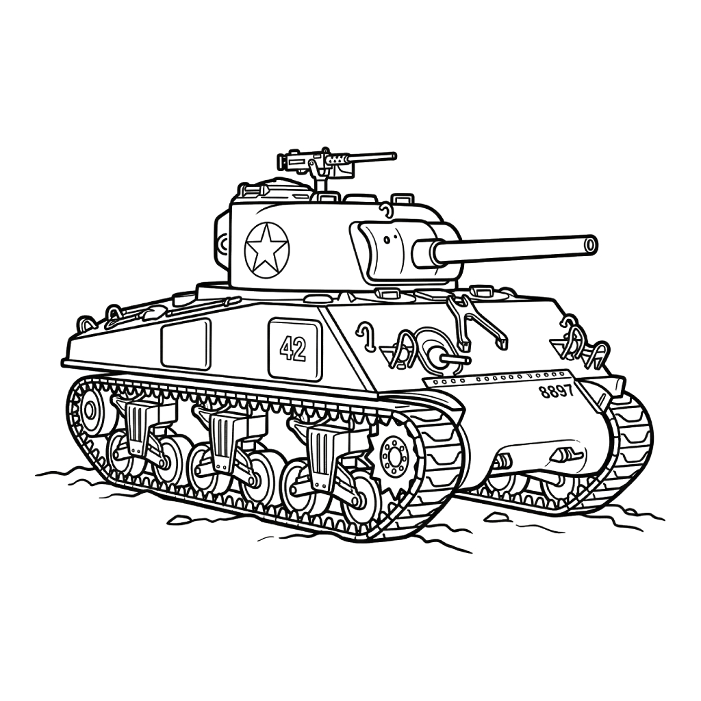 páginas para colorear Tanque gratis