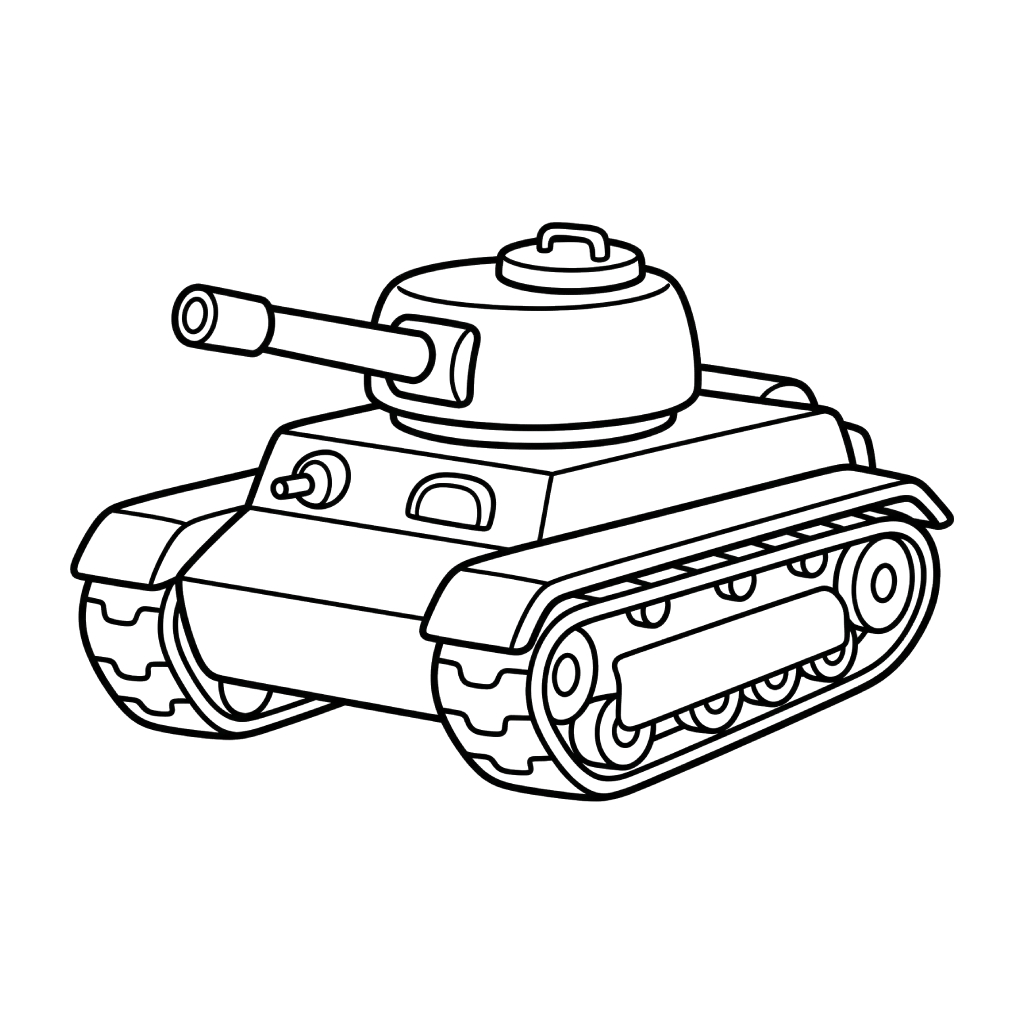 páginas para colorear imprimibles Tanque para adultos 1
