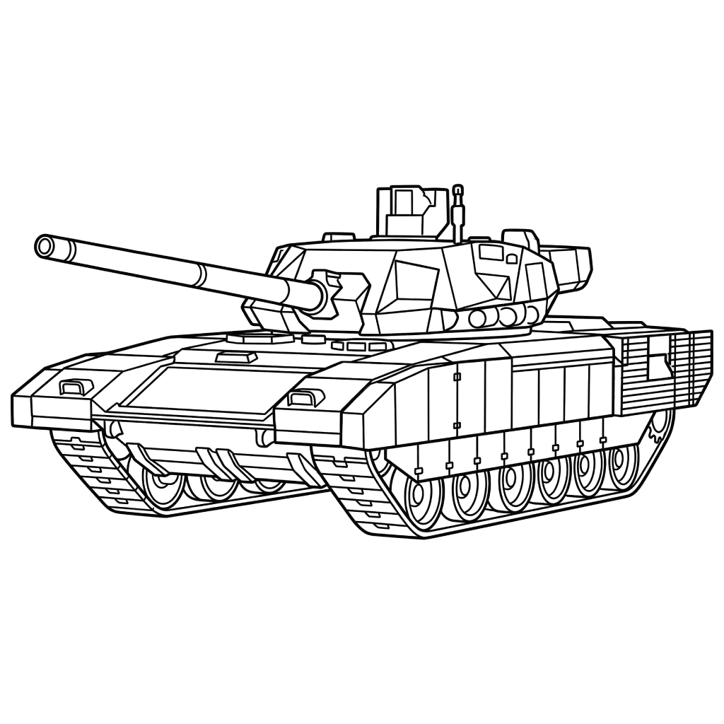 páginas para colorear lindas y fáciles de Tanque