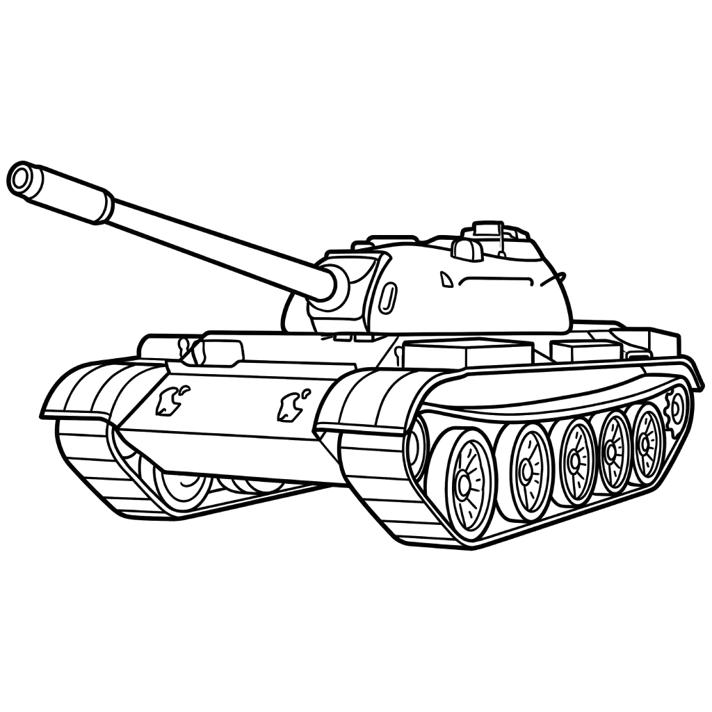 páginas para colorear imprimibles Tanque para adultos