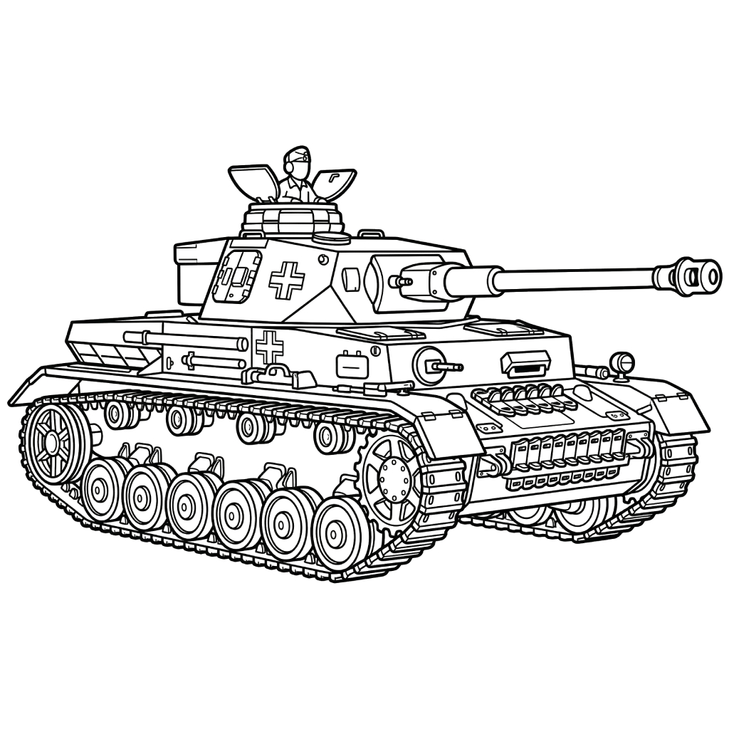 páginas para colorear gratis Tanque 2