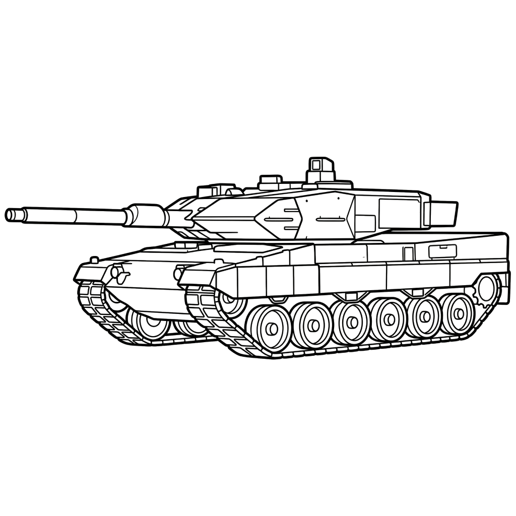 Tanque páginas para colorear gratis 1