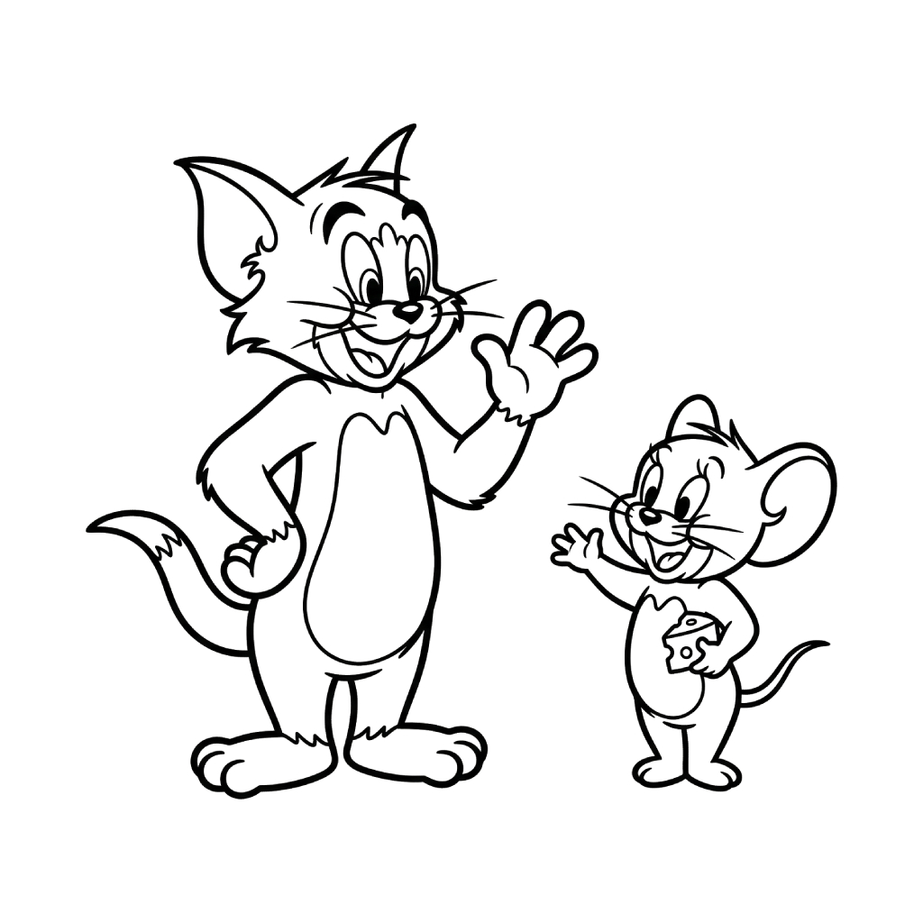 páginas para colorear detalladas de Tom y Jerry para adultos