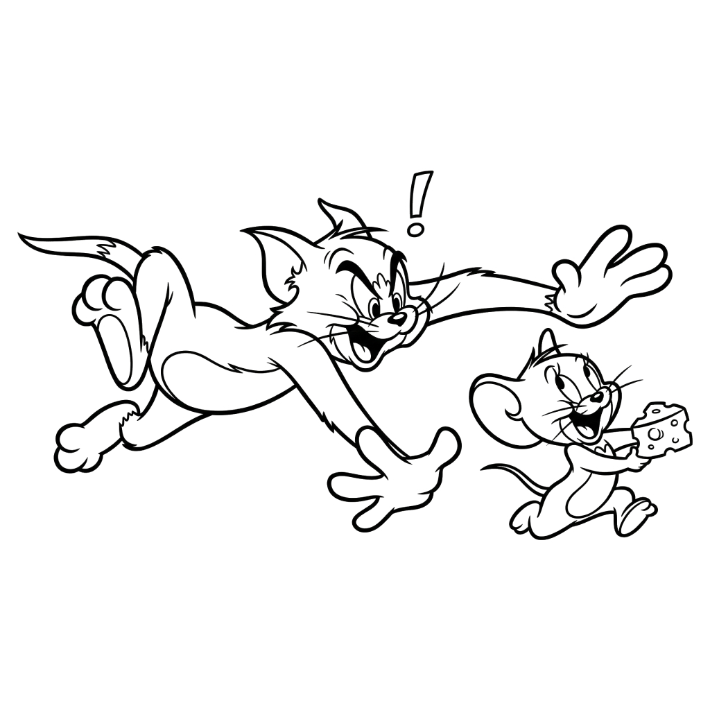 páginas para colorear detalladas de Tom y Jerry para adultos 1