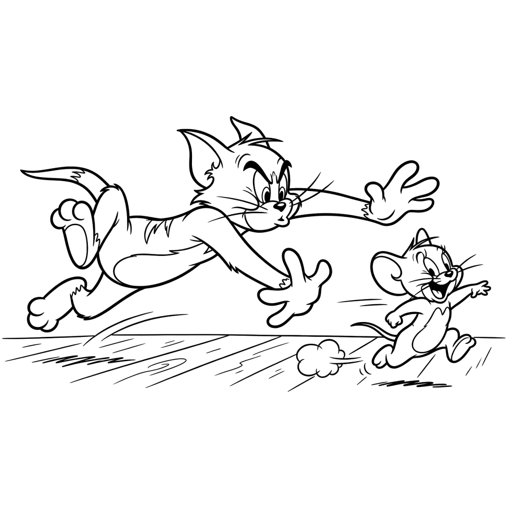 Tom y Jerry páginas para colorear fáciles