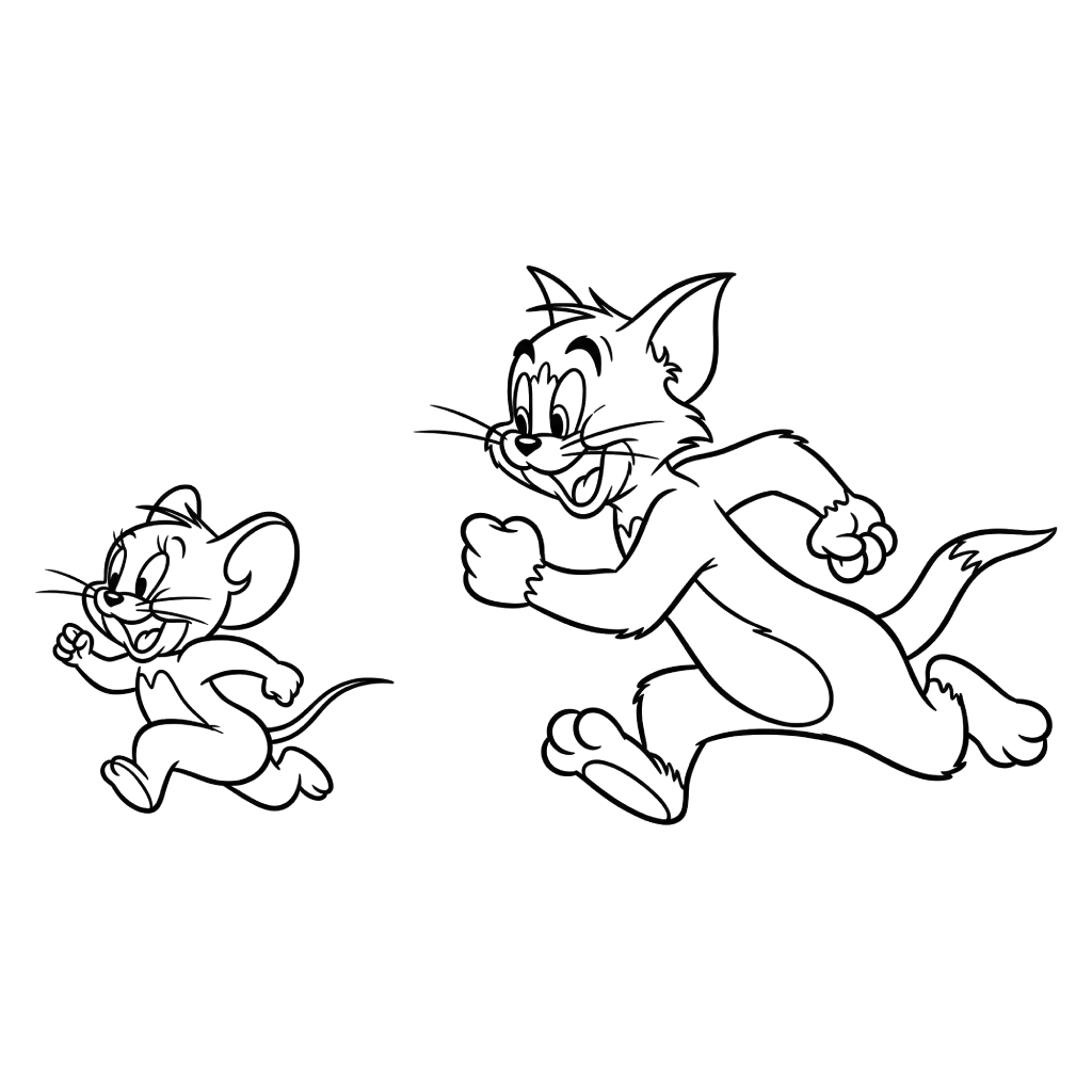 páginas para colorear para adultos Tom y Jerry