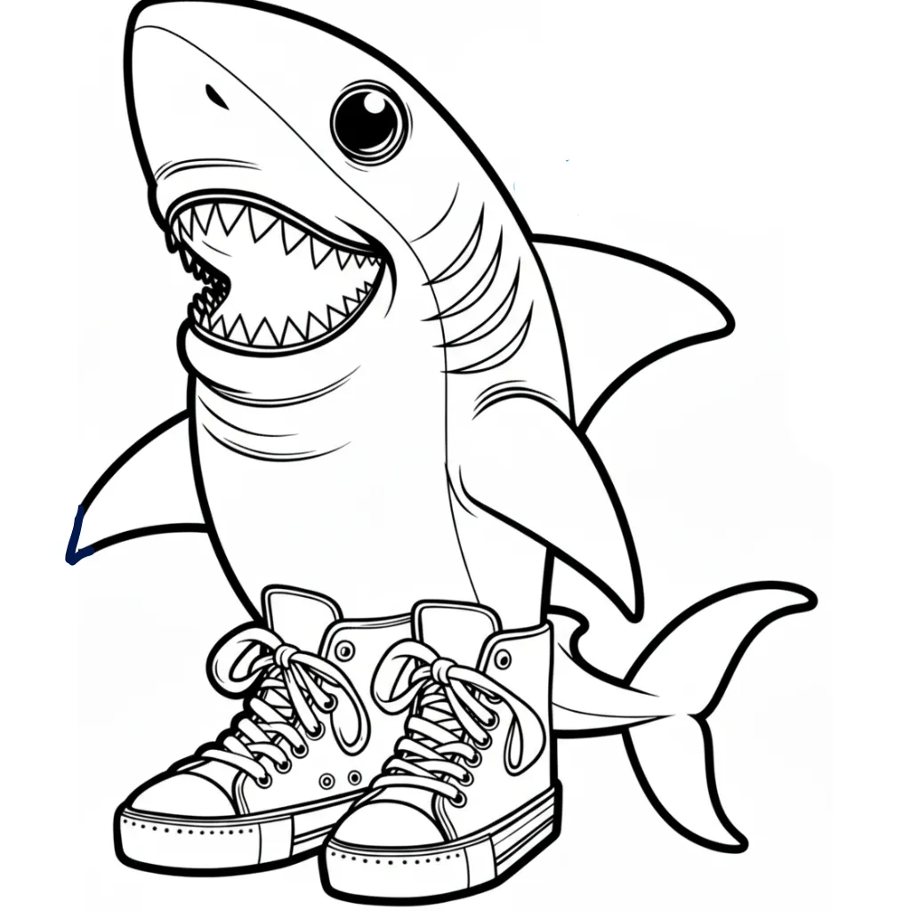 Tralalero Tralala páginas para colorear fáciles