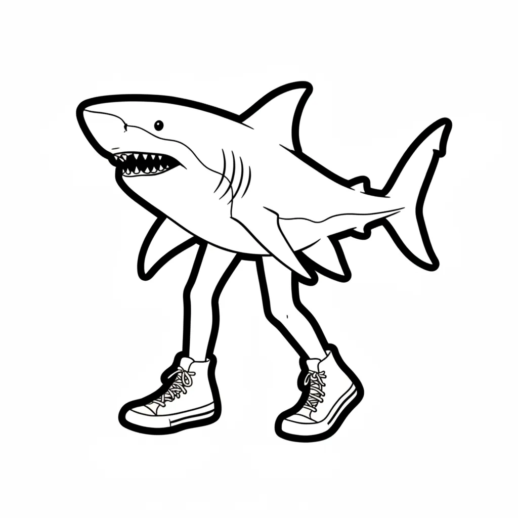 páginas para colorear imprimibles Tralalero Tralala